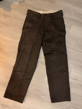 Haggar Men's Dark Brown Straight-Leg Chinos